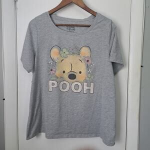 Winnie The Pooh Disney Gray Short Sleeve Women's Plus 0X T-shirt